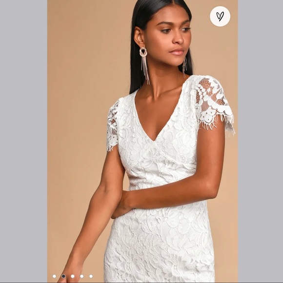 NWT White Lace Midi Dress - Picture 3 of 5